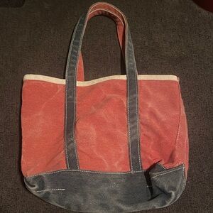 LLBean Red and Navy Distressed Boat and Tote Medium with long handles